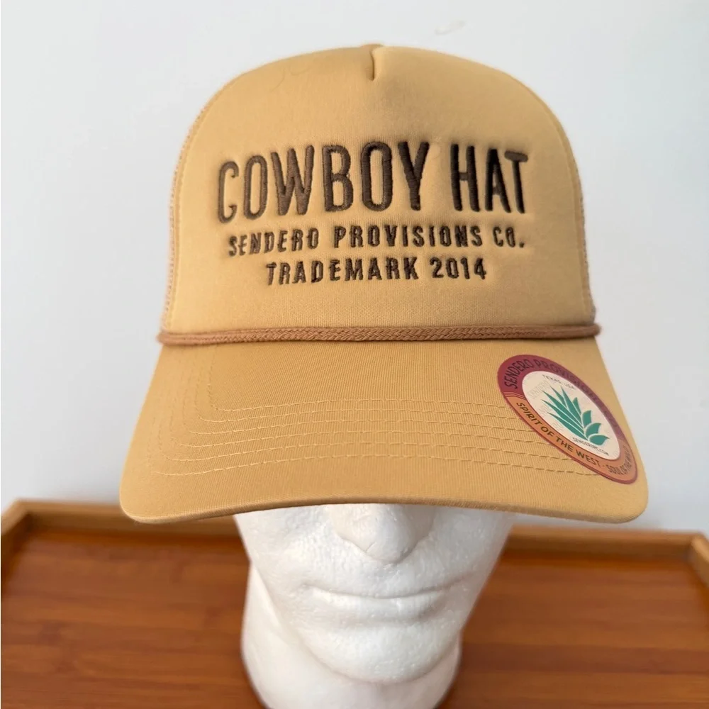 Free People Cowboy Trucker Hat by Senderos Provisions Co.Tan/Cream - Picture 11 of 13